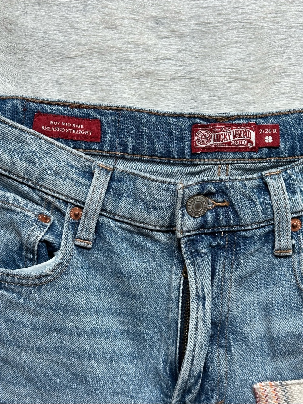 Lucky Brand Patchwork Light Wash Denim Jeans - Picture 3 of 9